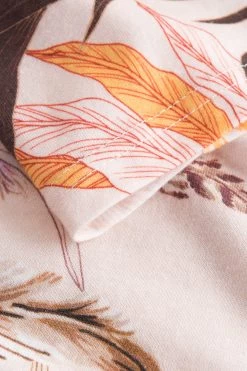 Nachtkleid Im Romantischen Feder-Druck Umlegekragen Baumwolle/Modal -Pyjamas Für Zuhause 1223655 16576 12