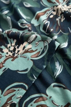 Nachthemd Im Ansprechenden Blumen-Druck Paspel Baumwolle/Modal -Pyjamas Für Zuhause 1223667 15647 5