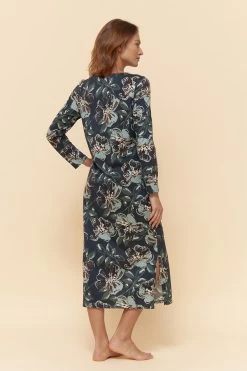 Nachtkleid Im Ansprechenden Blumen-Druck Paspel Maxi-Länge Baumwolle/Modal 9 Nachtkleid Im Ansprechenden Blumen-Druck Paspel Maxi-Länge Baumwolle/Modal -Pyjamas Für Zuhause 1223668 15647 2