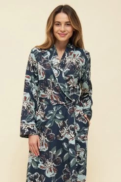 Morgenmantel Im Ansprechenden Blumen-Druck Wickelmantel Baumwolle/Polyester 10 Morgenmantel Im Ansprechenden Blumen-Druck Wickelmantel Baumwolle/Polyester -Pyjamas Für Zuhause 1223670 15647 3