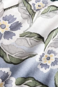 Nachthemd Mit Floralem Druck Paspel Maxi-Länge 100% Baumwolle -Pyjamas Für Zuhause 1223681 16429 6