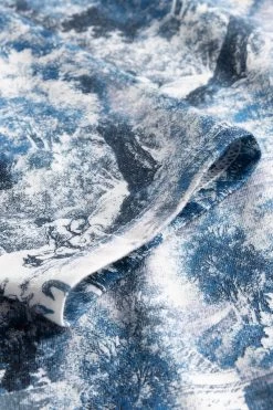 Nachthemd Mit Romantischem Druck Blau Tropfenausschnitt 100% Baumwolle -Pyjamas Für Zuhause 1223687 15649 5