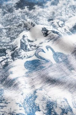 Nachthemd Mit Romantischem Druck Blau Tropfenausschnitt 100% Baumwolle -Pyjamas Für Zuhause 1223687 15649 6