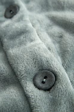 Hausmantel Aus Flausch Knopfleiste Gemütlich Polyester -Pyjamas Für Zuhause 1223771 11575 5