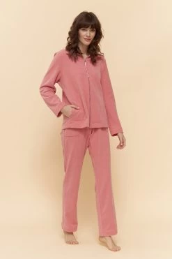 Hausanzug Aus Flausch Mit Reißverschluss Kuschelig Weich Baumwolle/Polyester