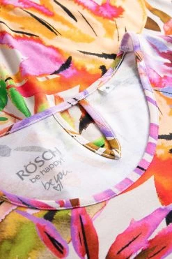 Nachthemd Im Fröhlichen Blätter-Druck Bunt Rundhals Sommer Viskose/Elasthan -Pyjamas Für Zuhause 1232000 16364 3