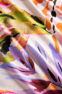 Nachthemd Im Fröhlichen Blätter-Druck Bunt Rundhals Sommer Viskose/Elasthan -Pyjamas Für Zuhause 1232000 16364 5