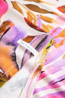 Shirt Im Fröhlichen Blätter-Druck Bunt Sommer Mix & Match Viskose/Elasthan -Pyjamas Für Zuhause 1232001 16364 5