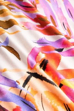 Shirt Im Fröhlichen Blätter-Druck Bunt Sommer Mix & Match Viskose/Elasthan -Pyjamas Für Zuhause 1232001 16364 6