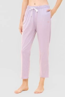 7/8-Hose Mit Stickerei Flieder Taschen Mix & Match Viskose/Elasthan