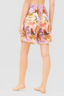 Bermuda Im Fröhlichen Blätter-Druck Bunt Sommer Mix & Match Viskose/Elasthan -Pyjamas Für Zuhause 1232003 16364 2