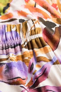 Bermuda Im Fröhlichen Blätter-Druck Bunt Sommer Mix & Match Viskose/Elasthan -Pyjamas Für Zuhause 1232003 16364 5