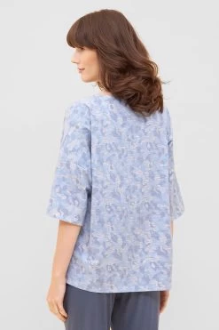 T-Shirt Im Blauen Camouflage-Druck Halbarm Mix & Match Baumwolle/Elasthan 9 T-Shirt Im Blauen Camouflage-Druck Halbarm Mix & Match Baumwolle/Elasthan -Pyjamas Für Zuhause 1232005 11574 2