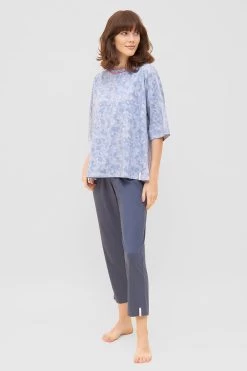 T-Shirt Im Blauen Camouflage-Druck Halbarm Mix & Match Baumwolle/Elasthan 10 T-Shirt Im Blauen Camouflage-Druck Halbarm Mix & Match Baumwolle/Elasthan -Pyjamas Für Zuhause 1232005 11574 3