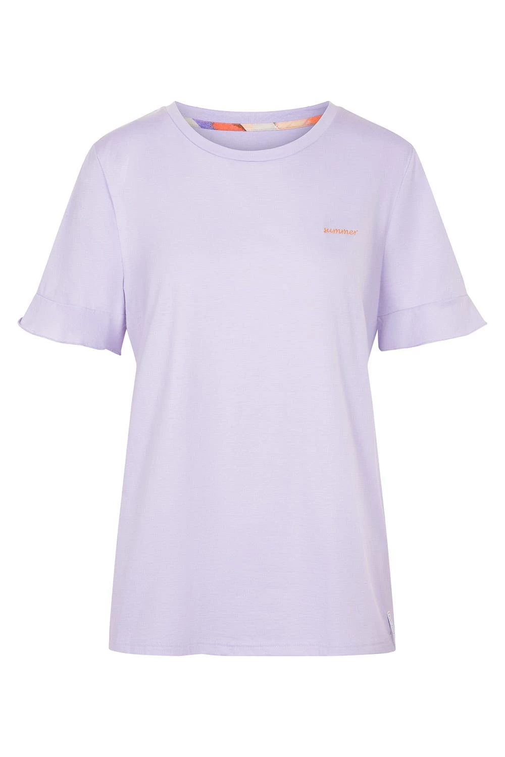 T-Shirt Mit Volants Und Stickerei "summer" Mix & Match Viskose/Elasthan 2 T-Shirt Mit Volants Und Stickerei "summer" Mix & Match Viskose/Elasthan - Image 2