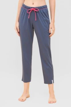 7/8-Hose Mit Kontrast-Paspeln Kordelzug Basic Mix & Match Baumwolle/Elasthan