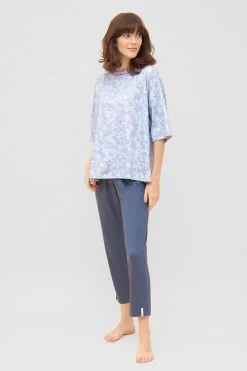 7/8-Hose Mit Kontrast-Paspeln Kordelzug Basic Mix & Match Baumwolle/Elasthan -Pyjamas Für Zuhause 1232011 11694 3