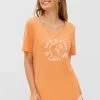 T-Shirt Mit Motivdruck Orange Basic Mix & Match 100% Baumwolle