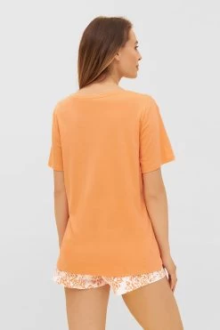 T-Shirt Mit Motivdruck Orange Basic Mix & Match 100% Baumwolle 9 T-Shirt Mit Motivdruck Orange Basic Mix & Match 100% Baumwolle -Pyjamas Für Zuhause 1232013 10034 2