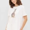 T-Shirt Mit Motivdruck Känguru Basic Weiß Mix & Match 100% Baumwolle