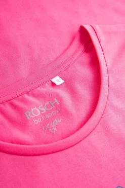 T-Shirt Mit Schriftzug "Think Happy" Pink Kurzarm Mix & Match 100% Baumwolle -Pyjamas Für Zuhause 1232016 10012 4