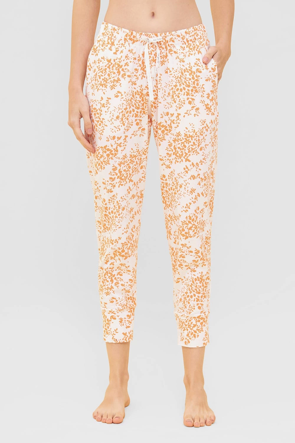 7/8-Hose Im Blümchen-Design Orange Schmal Mix & Match Baumwolle/Elasthan 1 7/8-Hose Im Blümchen-Design Orange Schmal Mix & Match Baumwolle/Elasthan