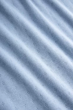 Nachthemd Aus Ajour Feinstrick Hellblau Ärmellos 100% Baumwolle -Pyjamas Für Zuhause 1232020 16361 5