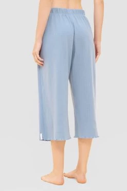 Pyjama-Hose Aus Ajour Feinstrick Hellblau Mix & Match 100% Baumwolle -Pyjamas Für Zuhause 1232022 16361 2