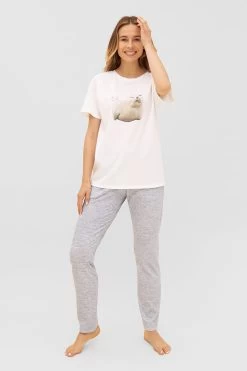 Hose In Blauer Melange-Optik Taschen Mix & Match Bio-Baumwolle/Elasthan 10 Hose In Blauer Melange-Optik Taschen Mix & Match Bio-Baumwolle/Elasthan -Pyjamas Für Zuhause 1232027 16553 3