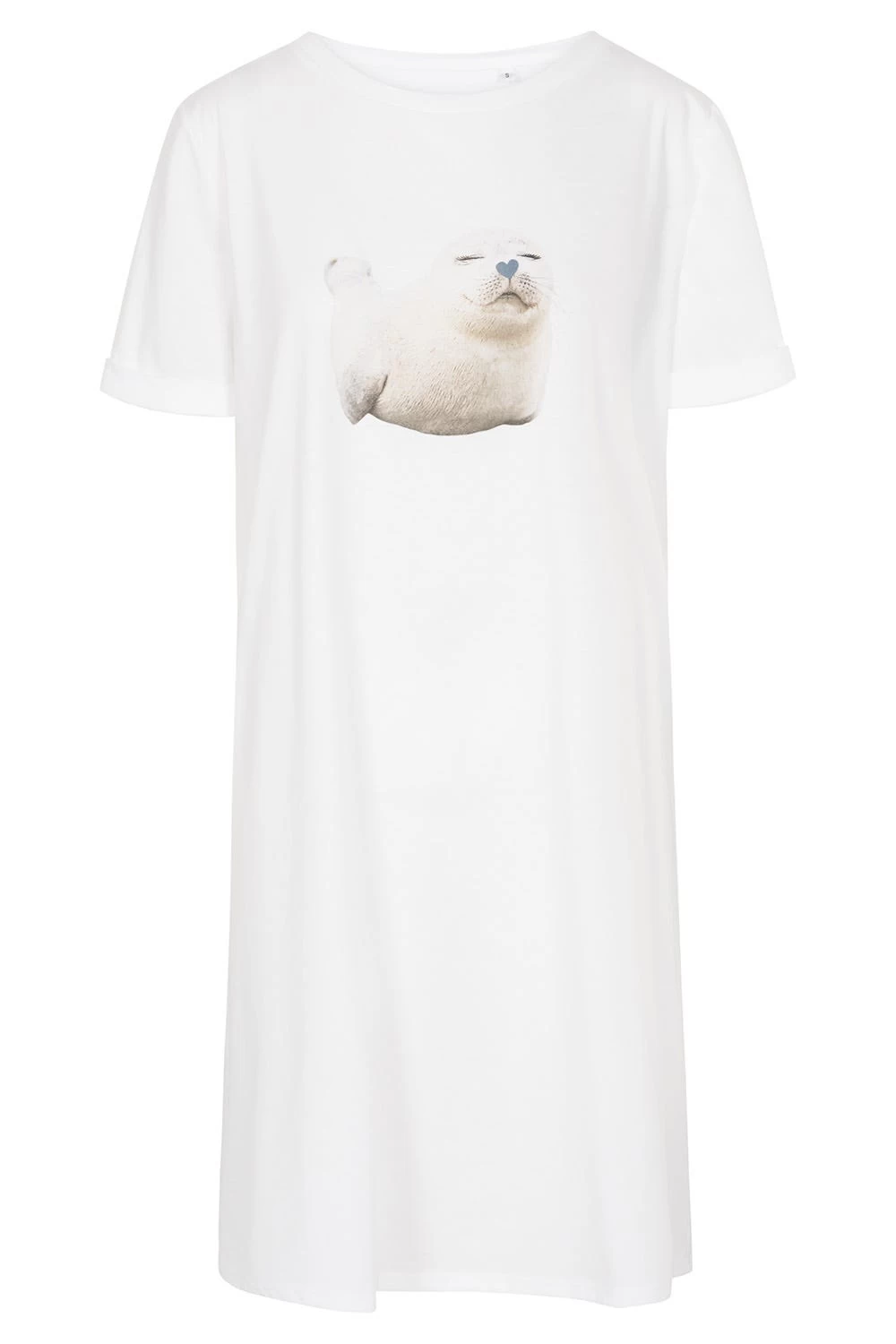 Nachthemd Mit Motivdruck Robbe Kurzarm 100% Bio-Baumwolle 2 Nachthemd Mit Motivdruck Robbe Kurzarm 100% Bio-Baumwolle - Image 2