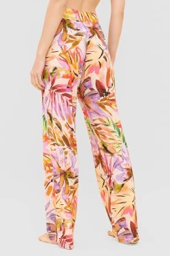 Lange Hose Im Fröhlichen Blätter-Druck Sommer Bunt Viskose/Elasthan 9 Lange Hose Im Fröhlichen Blätter-Druck Sommer Bunt Viskose/Elasthan -Pyjamas Für Zuhause 1232029 16364 2