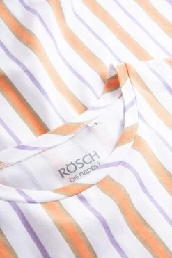 Nachthemd Im Streifen-Design Brusttasche Sommer Baumwolle/Elasthan -Pyjamas Für Zuhause 1232030 16397 3