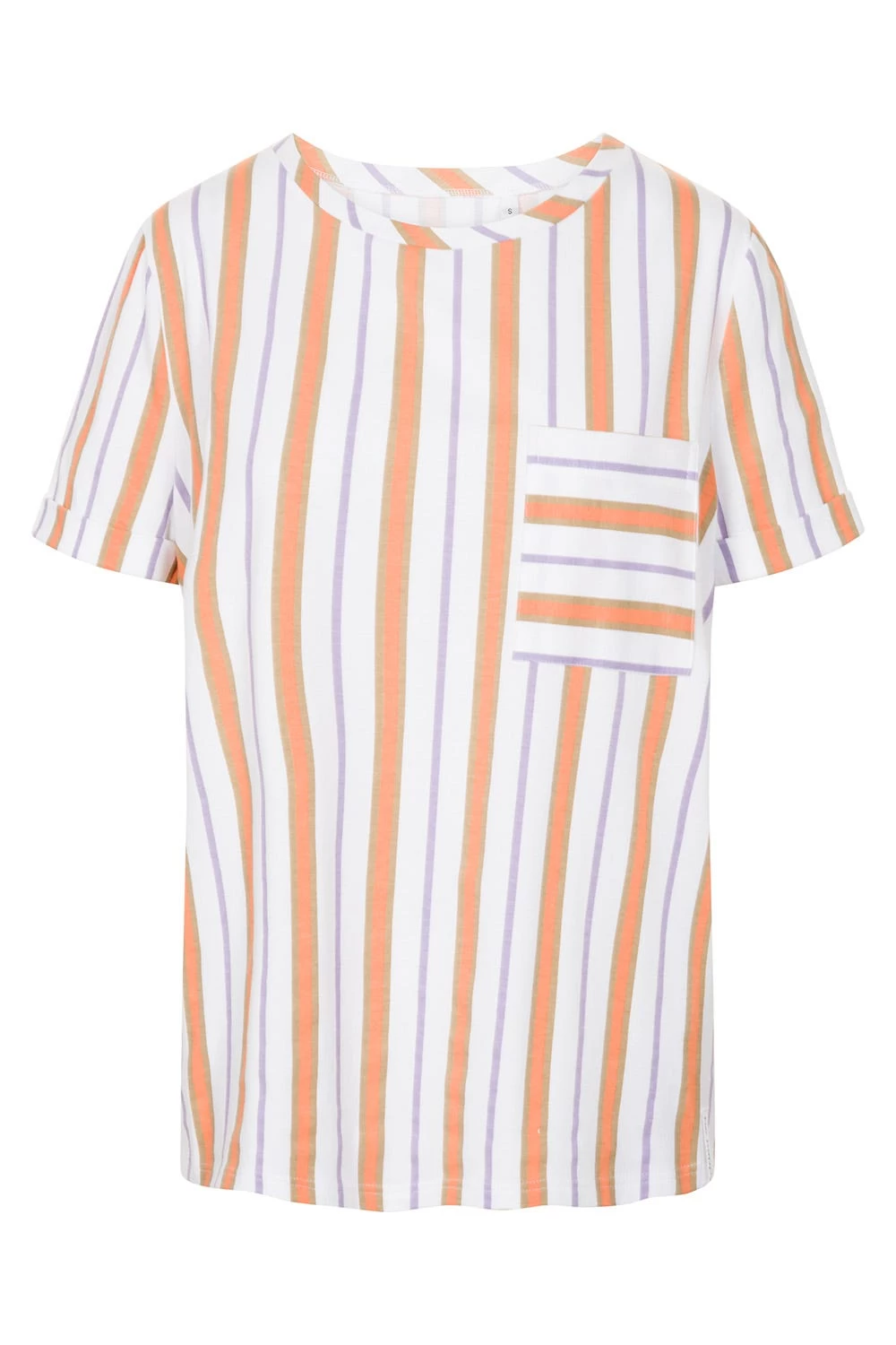 T-Shirt Im Streifen-Design Brusttasche Sommer Baumwolle/Elasthan 2 T-Shirt Im Streifen-Design Brusttasche Sommer Baumwolle/Elasthan - Image 2