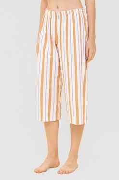 3/4-Hose Im Streifen-Design Culotte Sommer Baumwolle/Elasthan