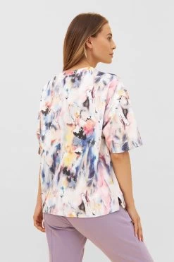 Sweatshirt Im Farbenfrohen Druck Halbarm T-Shirt Mix & Match Baumwolle/Elasthan 9 Sweatshirt Im Farbenfrohen Druck Halbarm T-Shirt Mix & Match Baumwolle/Elasthan -Pyjamas Für Zuhause 1233001 16856 2