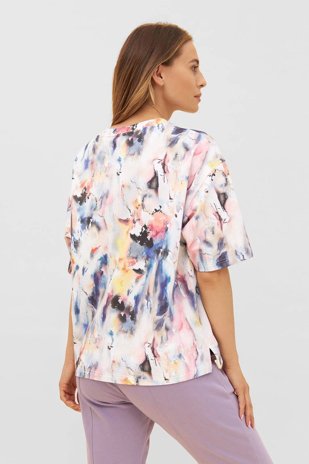 Sweatshirt Im Farbenfrohen Druck Halbarm T-Shirt Mix & Match Baumwolle/Elasthan 3 Sweatshirt Im Farbenfrohen Druck Halbarm T-Shirt Mix & Match Baumwolle/Elasthan - Image 3