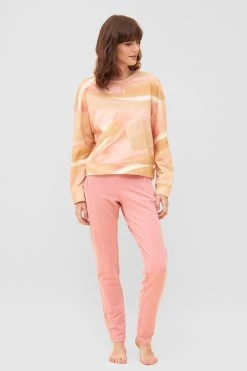 Sweatshirt Mit Kordelzug Pastell Rosa Mix & Match Baumwolle/Elasthan -Pyjamas Für Zuhause 1233012 16340 10