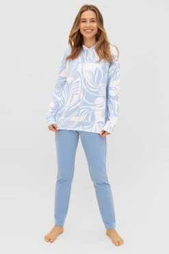 Hoodie Im Grafischen Druck Hellblau Kapuzenpullover Baumwolle/Elasthan 10 Hoodie Im Grafischen Druck Hellblau Kapuzenpullover Baumwolle/Elasthan -Pyjamas Für Zuhause 1233020 16854 3