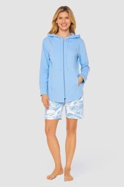 Jacke Mit Kapuze Und Reißverschluss Sweat Taschen Baumwolle/Elasthan -Pyjamas Für Zuhause 1233021 10556 3