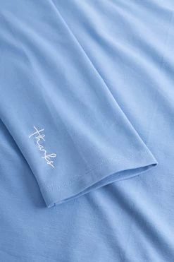 Basic Sweatshirt In Hellblau Pullover Rundhals Baumwolle/Elasthan -Pyjamas Für Zuhause 1233022 10556 5