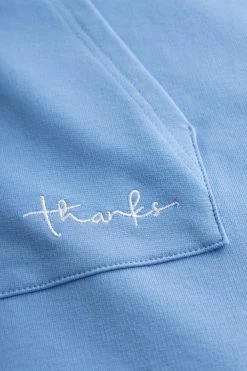 Sweatkleid Mit Känguru-Tasche Hellblau Rundhals Baumwolle/Elasthan -Pyjamas Für Zuhause 1233023 10556 4