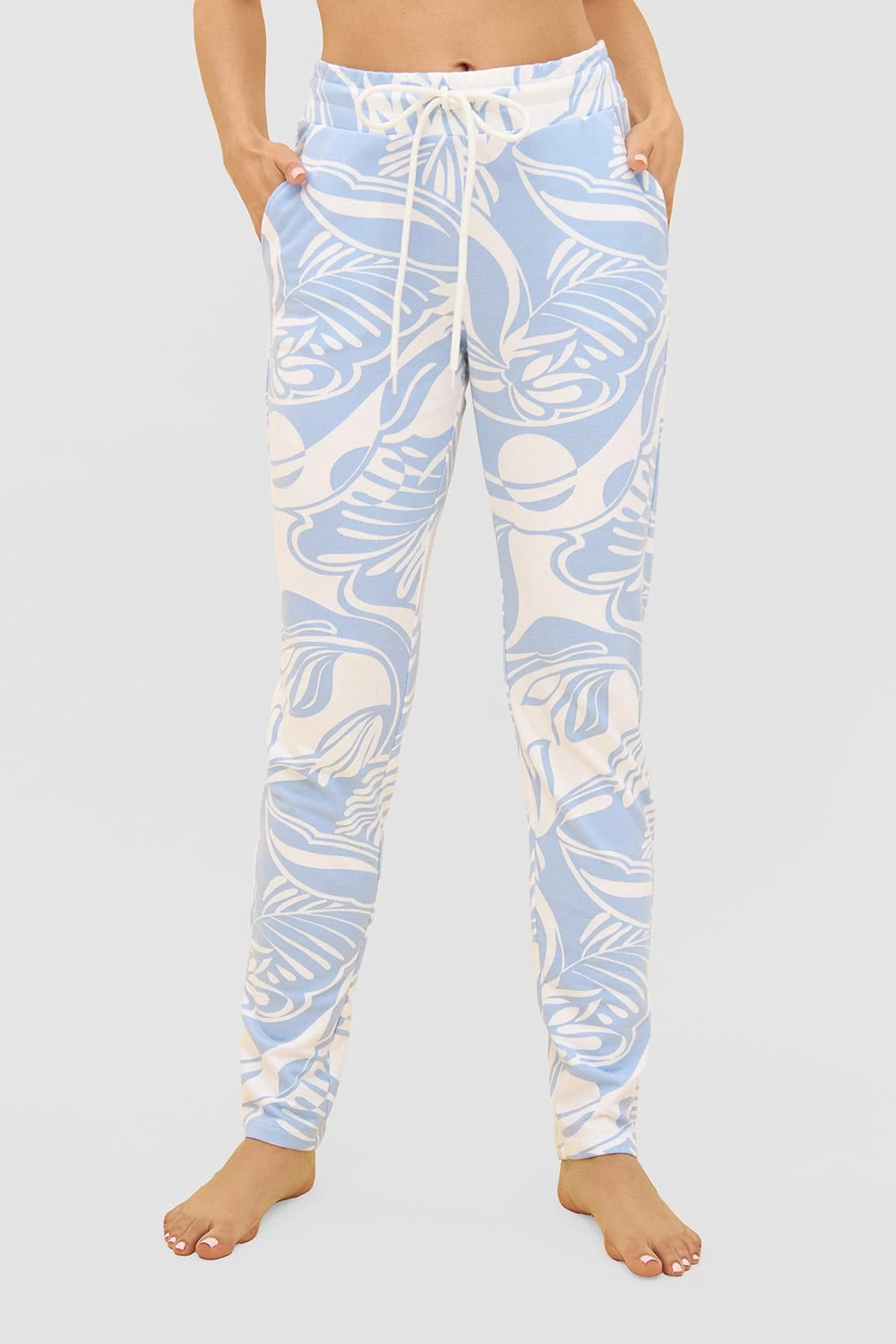 Sweathose Im Grafischen Druck Hellblau Kordel Baumwolle/Elasthan 1 Sweathose Im Grafischen Druck Hellblau Kordel Baumwolle/Elasthan
