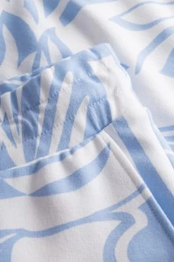 Bermuda Im Grafischen Druck Hellblau Kordel Baumwolle/Elasthan 11 Bermuda Im Grafischen Druck Hellblau Kordel Baumwolle/Elasthan -Pyjamas Für Zuhause 1233027 16854 4