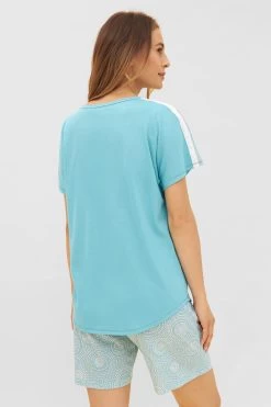 T-Shirt Mit Einsätzen Im Punkte-Druck Rundhals Baumwolle/Modal 9 T-Shirt Mit Einsätzen Im Punkte-Druck Rundhals Baumwolle/Modal -Pyjamas Für Zuhause 1233036 10037 2