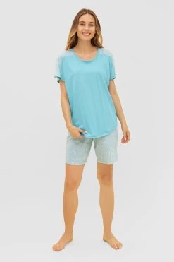 T-Shirt Mit Einsätzen Im Punkte-Druck Rundhals Baumwolle/Modal 10 T-Shirt Mit Einsätzen Im Punkte-Druck Rundhals Baumwolle/Modal -Pyjamas Für Zuhause 1233036 10037 3