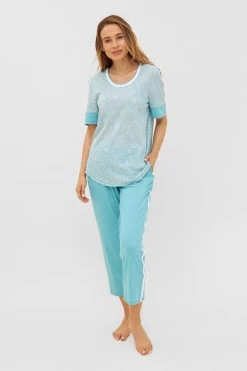 7/8-Hose Mit Seitlichen Streifen Gummibund Baumwolle/Modal -Pyjamas Für Zuhause 1233037 10037 3