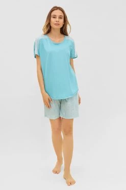 Bermuda Im Grafischen Punkte-Druck Taschen Baumwolle/Modal -Pyjamas Für Zuhause 1233038 16860 3