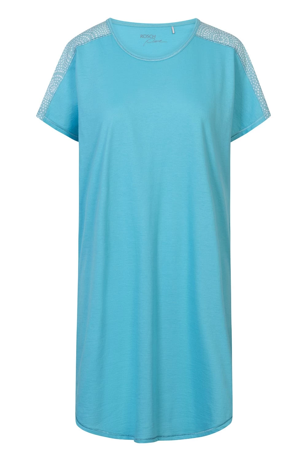 Nachthemd Mit Einsätzen Im Punkte-Druck Rundhals Baumwolle/Modal 2 Nachthemd Mit Einsätzen Im Punkte-Druck Rundhals Baumwolle/Modal - Image 2