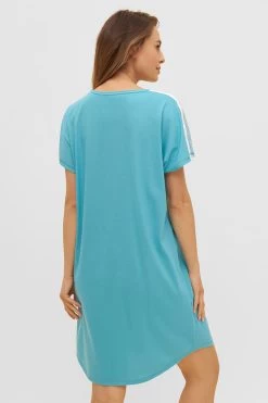 Nachthemd Mit Einsätzen Im Punkte-Druck Rundhals Baumwolle/Modal 8 Nachthemd Mit Einsätzen Im Punkte-Druck Rundhals Baumwolle/Modal -Pyjamas Für Zuhause 1233040 10037 2