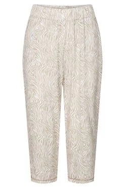 Hose Im Zebra-Druck Beige Paspel Ziernähte Mix & Match Baumwolle/Modal -Pyjamas Für Zuhause 1233049 16858 1